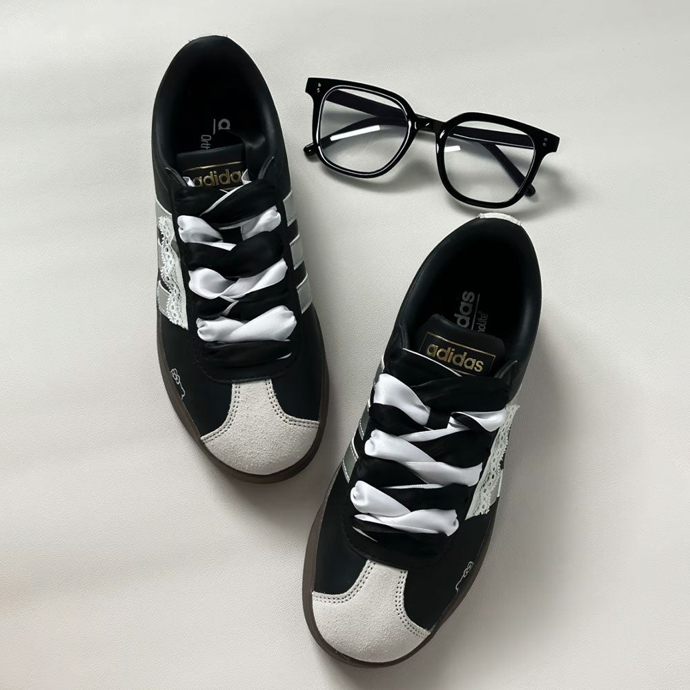 Dark Lace Satin Sneaker